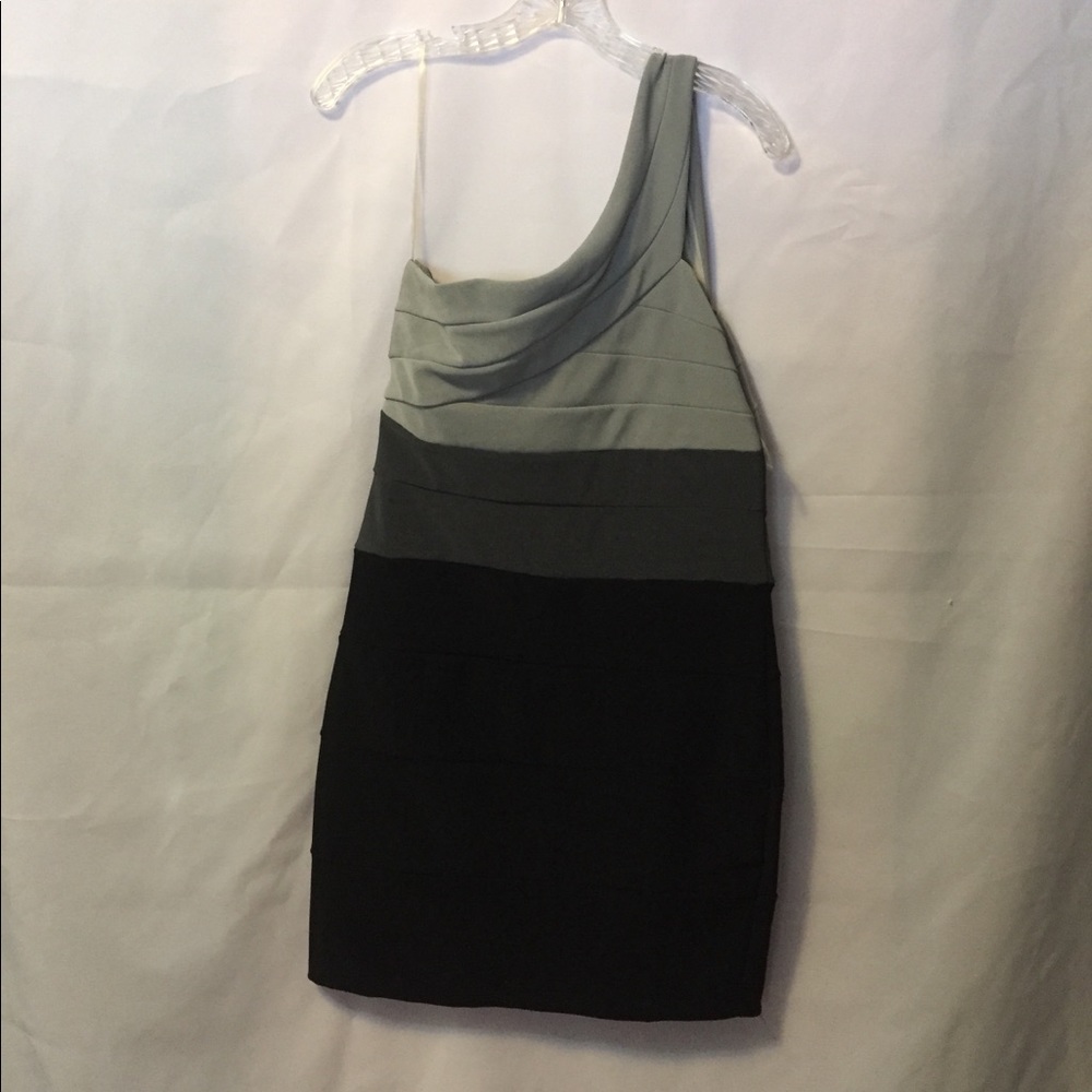 Fredericks gray black stretch block dress large